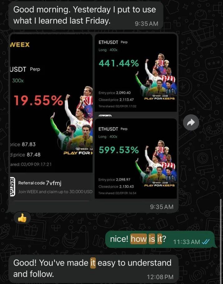 Member profit and loss capture, multiple positions