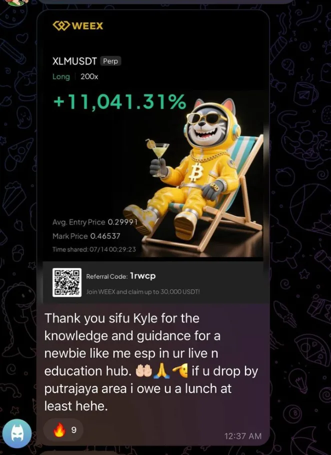 Telegram message from a Kyzen member