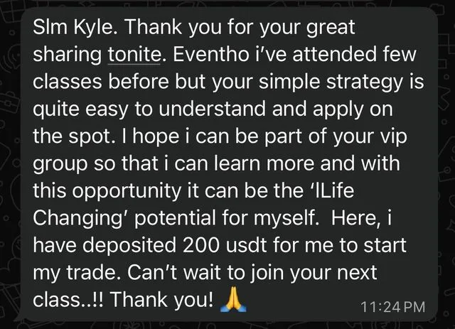 Telegram message from a Kyzen member